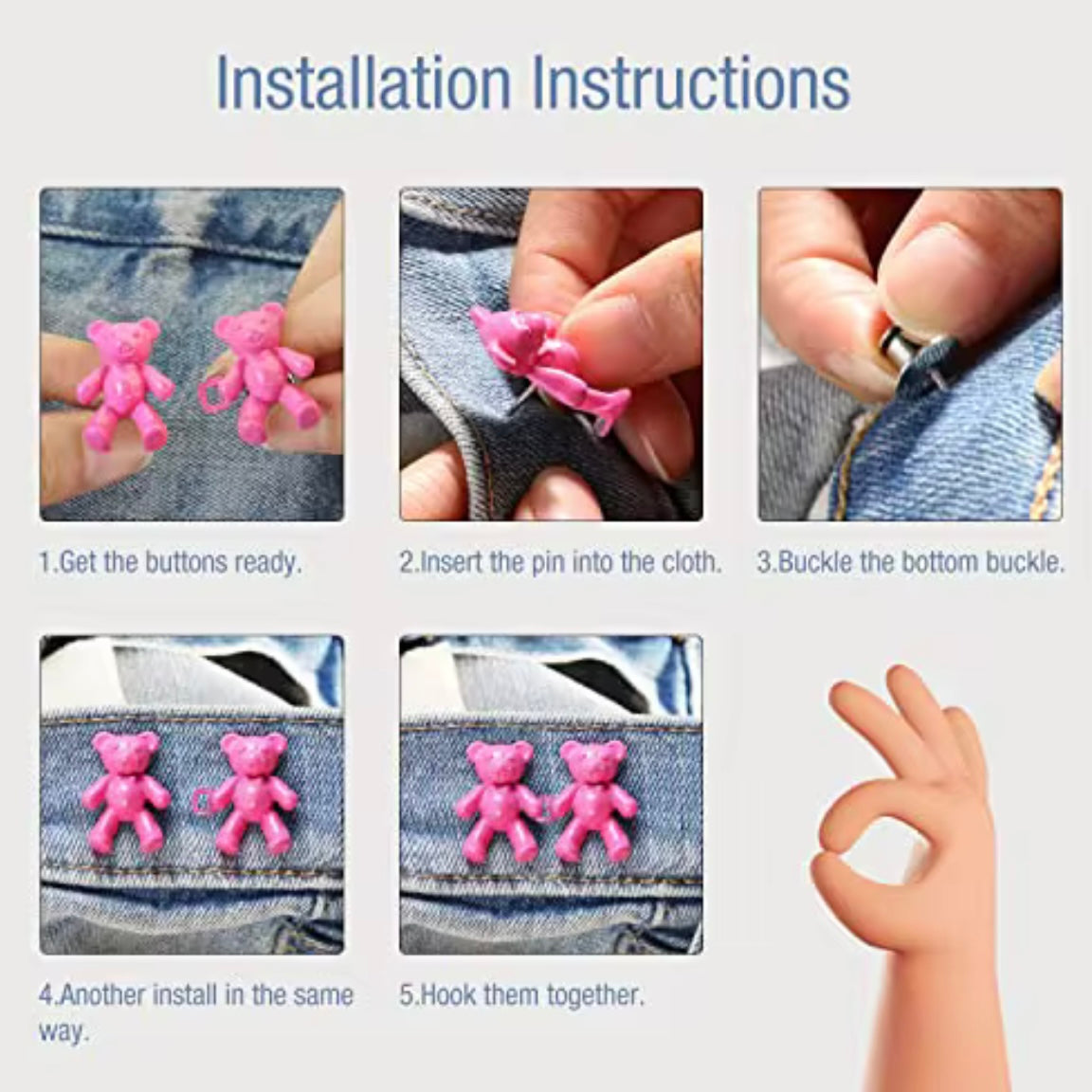 Teddy Waist Buckle (Pack of 4)